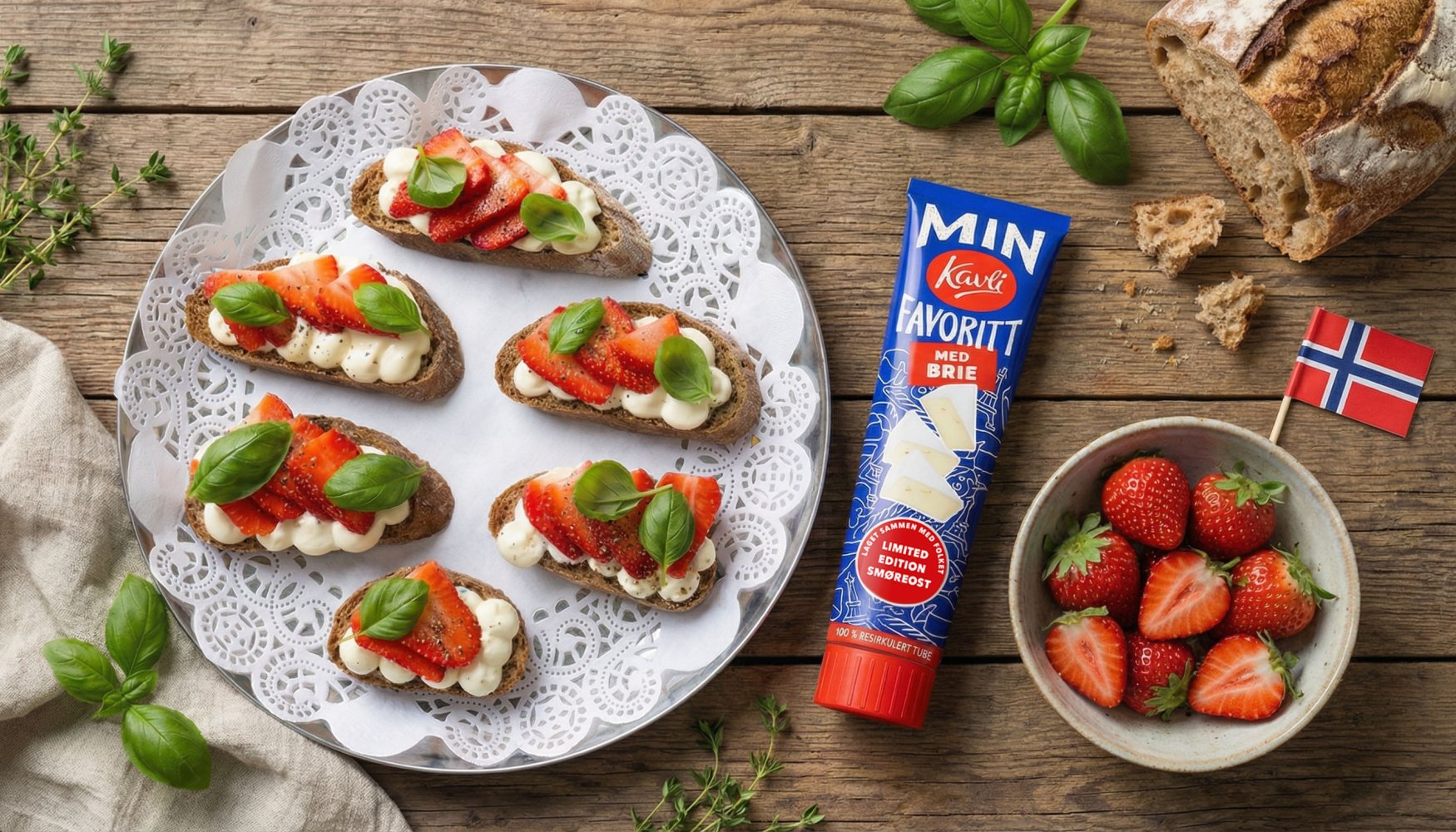 Bruschetta med jordbær